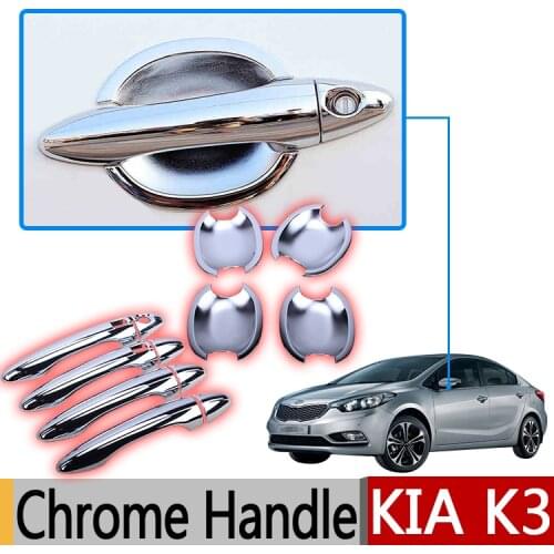 For Kia K3 Cerato ABS Chrome Trim Doors Handle Covers Accessories Stickers Car Styling 2010 2011 2012 2013 2014 2015 2016