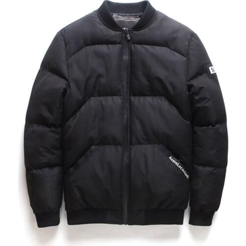 Autumn And Winter New Style Mens style Lettered Slim Fit down Feather Cotton-padded Clothes Flight Suit Thick