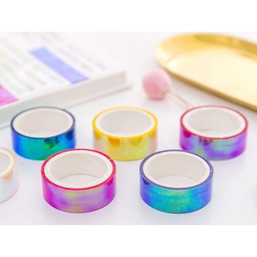 Limit shows Glitter Rainbow Laser Washi Tape Stationery Scrapbooking Decorative Adhesive Tapes DIY Masking Tape School Supplies