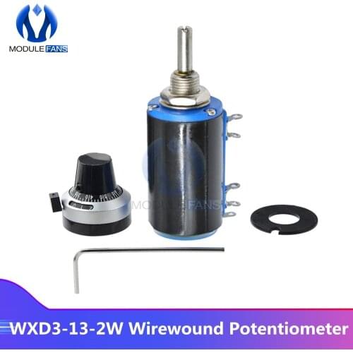 Wirewound Potentiometer Resistance 100R 470R 1K 4.7K 10K 22K 47K 100K Ohm 10 Turn Precision Dial Potentiometer Knob Cap