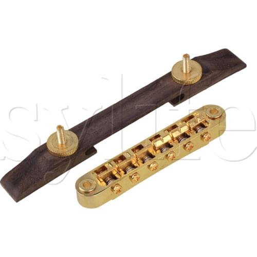 Rosewood Height Adjustable Bridge For Archtop Jazz Guiar Gold Plated