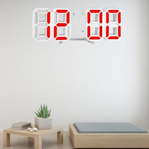 Modern Acrylic Design LED Digital Clock 3D Electronic Wall Clock Luminous Nightlight Clocks for Household Living Room Decoration