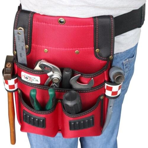 Tool Pouch For Electrician With Reverse Cursor Electrician Hardware Waist Tool Bag 1680D Oxford Cloth Wrench Screwdriver Toolkit