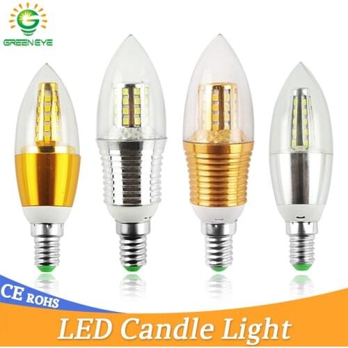LED Bulb Candle E14 9W 12W Golden Aluminum LED Bulb LED Light AC 220V Led Lamp Cool Warm White Lampada Bombillas Lumiere Lampara