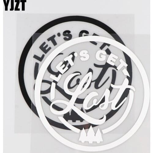 YJZT 13.4×13.4CM Lets Get Lost Personality Word Decor Vinyl Car Sticker Decal Black/Silver 4C-0512