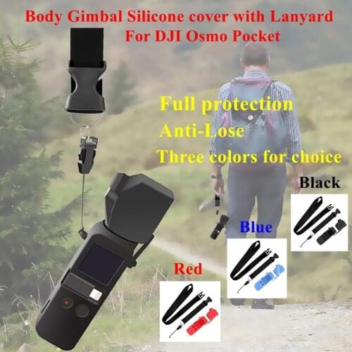 Osmo Pocket Scratchproof Body gimbal silicone cover protective Anti-lost case With Wrist Rope Strap Lanyard for DJI Osmo Pocket