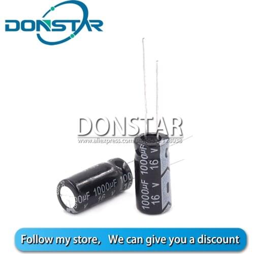 10pcs 1000UF 16V Electrolytic Capacitor 1000uf 16v 8*16mm Aluminium Electrolytic Capacitor