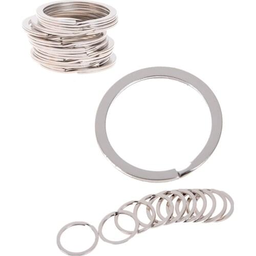 10 Pcs / Lot DIY Key Ring Metal Silver Nickel Split Key Ring Keyring 25mm Connectors Stainless Steel