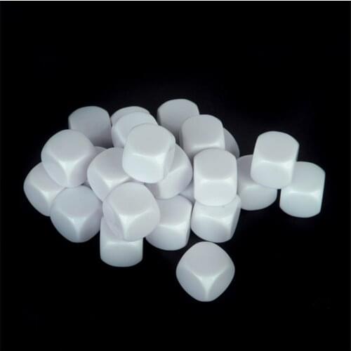 100pcs 10mm 12mm 14mm 16mm 18mm 20mm White Blank D6 Acrylic Dice With Round Corner For DIY Write Painting Graffiti