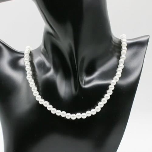 2021 Fashion Jewelry New Trend 6/8/10/12mm White Pearl Necklace Collar Perlas Neck Chain Choker Necklaces For Women Girls