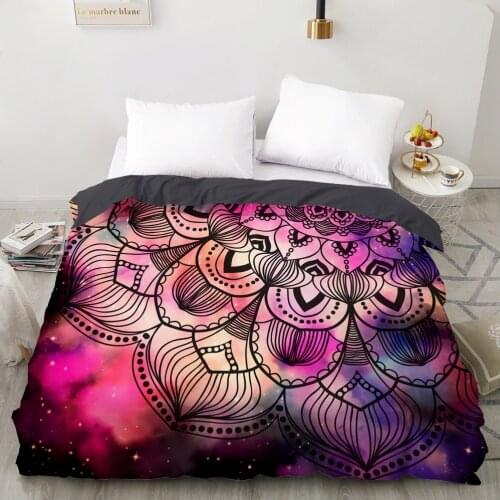 3D Duvet cover Quilt/Blanket/Comfortable Case Luxury Bedding 135 140x200 150x200 200x220 for Home Nordic mandala Color fog