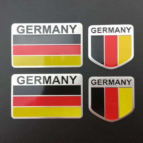 4pcs Germany Flag Auto Car Trunk Side Tailgate Tank Emblem Badges Decal Sticker