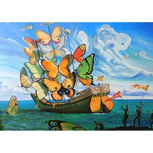 5D DIY Diamond painting Full Square Diamond mosaic butterfly boat cloud Humanity Full Round Diamond embroidery Cross stitch sea
