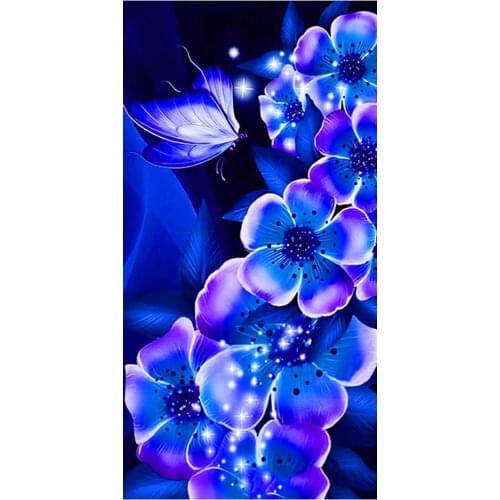 5D Full Square Round Diamond Painting Blue Orchid Flwoers Diy Home Decoration Mosaic Diamond Embroidery Wall Stickers ZP-4795