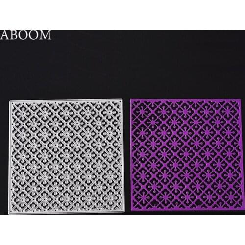 ABOOM New Flower Lace Square Diamond Grid Metal Cutting Dies Stencil Scrapbooking Photo Album Card Paper Embossing Craft Die Cut