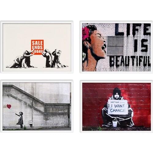 Abstract Banksy Graffiti Canvas Art Print Paintings Wall Art Poster Decoration Pictures For Living room wall art Home Decorative