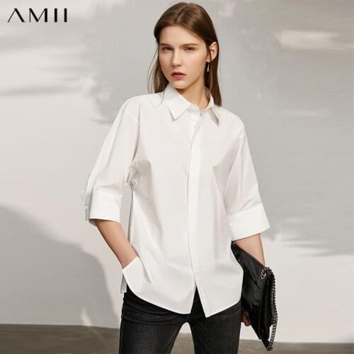 Женские хлопковые рубашки Amii China At AliExpress