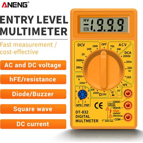 NEW Professional DT832 Digital Multimeter LCD AC/DC Voltmeter Ampere Mete Ohm Tester Multi-function