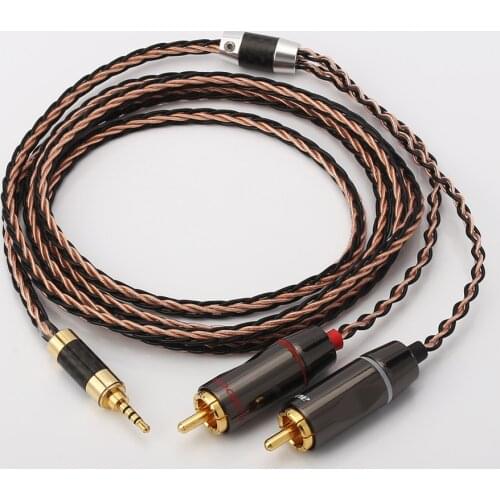 Audiocrast Hifi 2.5mm TRRS Balanced to 2 RCA Male Cable For Astell&Kern AK100II,AK120II,AK240, AK380,AK320,DP-X1