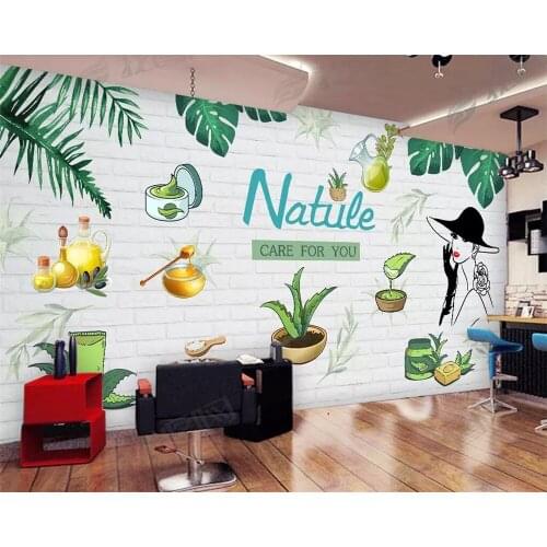 Beibehang Custom wallpaper hand-painted brick wall cosmetics skin care tooling background wallpaper home decoration 3d wallpaper