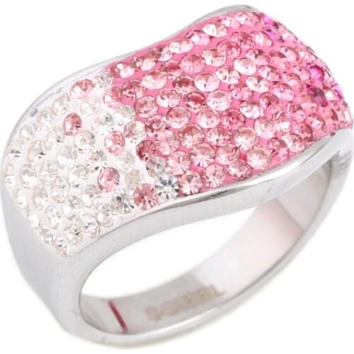 Shining full CZ Crystal rhinestone Stainless Steel Couple Wedding rings for men and Women