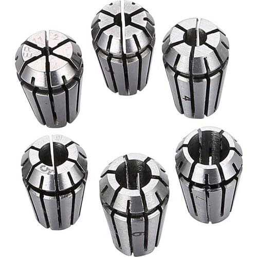ER11 Collet Chuck 2mm-7mm Precision Chuck Collet Lathe Tool Holder CNC Milling Machine Collet Lathe Accessories 6 Pcs