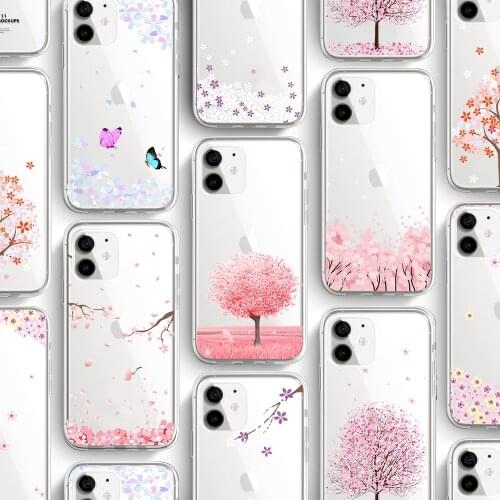 Ciciber Cherry Blossoms flower Case For Iphone 12 Case For iPhone 12 11 Pro XR 7 X XS MAX 8 6 6S Plus 5S SE Silicone Funda Coque