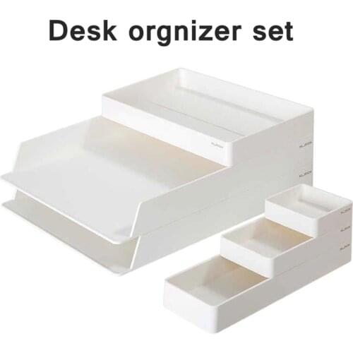 Deli NS001 Desk organizer set File Cabinet documents box Multi-storey desktop office stationery stationery collection set