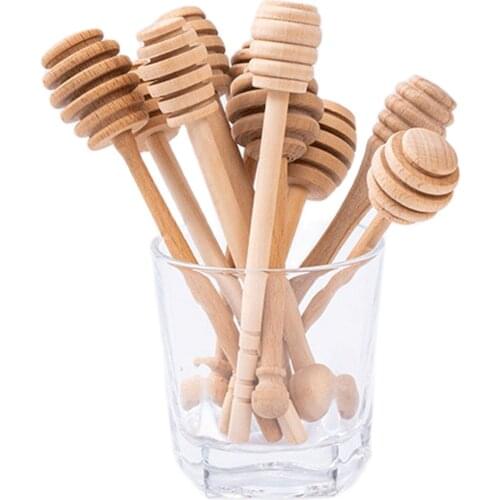 Wooden Honey Scoop Spoon Mini Stick Dipper Wood Kitchen Vintage Accessaries