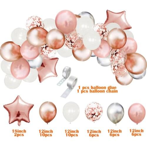 40pcs Rose Gold High Quality Latex Balloons Set Wedding Birthday Party Decoration Festival Celebration Confetti Balloon Supplies