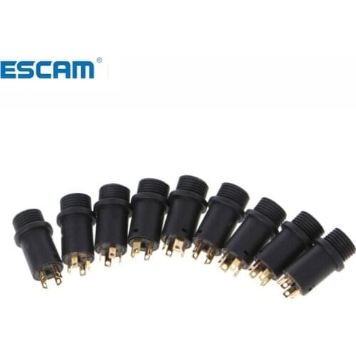 ESCAM 10 Pcs 3.5mm 4 Channel Female Headphone Stereo Jack Panel Mount Connector Gold Plated