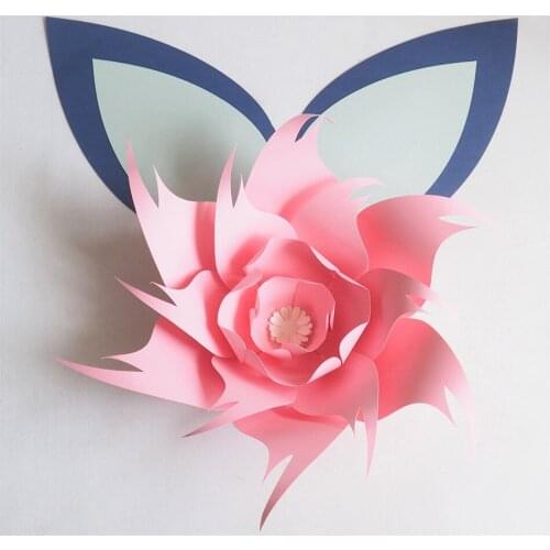 DIY Large Paper Flowers Giant Rose Fleurs Backdrops 1 Piece 40CM+ 2 Ears For Wedding Decorations Nursery Kids' Birthday Video