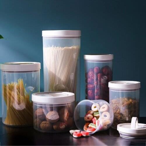 Refrigerator Push-Type Airtight Canister Plastic Vacuum Exhaust Storage Box Kitchen Accessory Organizer Food Storage Container