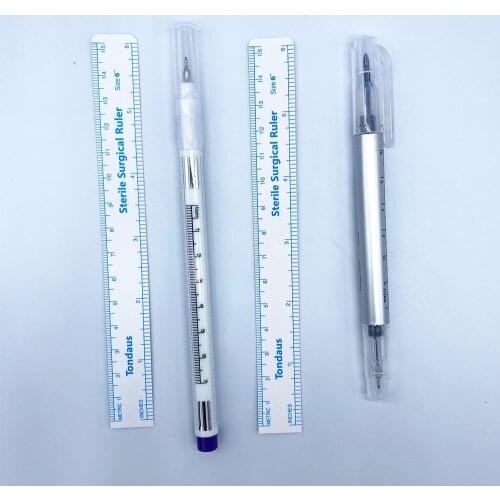 Surgical Skin Marker for Eyebrow Skin Marker Pen Tattoo Skin Marker Measure Measuring Ruler Set Tool