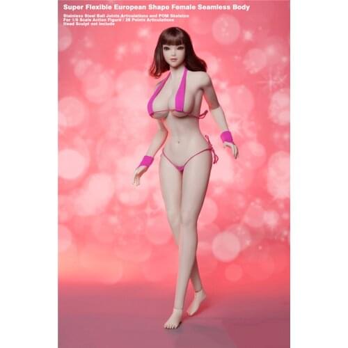 IN SOTCK 1/6 JIAOU DOLL European Super Flexible Sexy Seamless Big Bust Female Body With Metal Skeleton Detachable Body Model