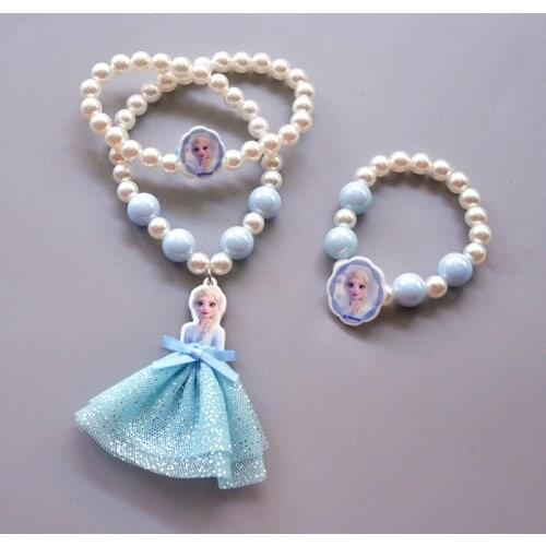 Disney ice and snow characters Princess Aisha exquisite bracelet necklace gift box suitable for birthday gift Christmas gift