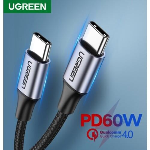 UGREEN USB Type C to USB C Cable for Samsung S10 S9Plus PD 60W Fast Charge Quick Charge 4.0 USB C Cable for Macbook Pro PD Cable