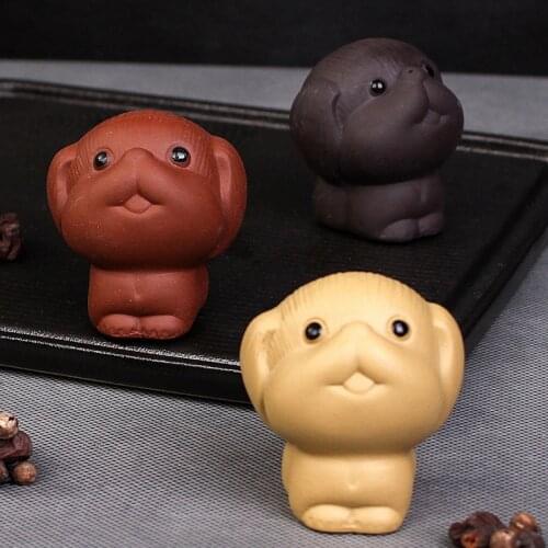 Ceramic tea pets cute puppy decorations Figurines tea ceremony tea play micro landscape matching