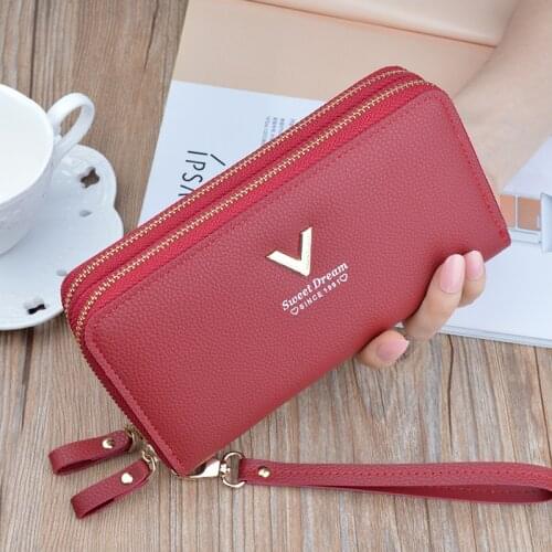 Long Womens Wallet Large Capacity Zipper Coin Purse Female PU Leather Clutch Money Bag Credit Card Holder Fashion Ladies Wallet