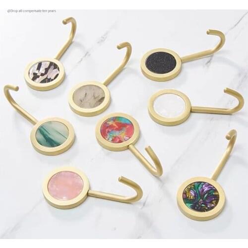 European Style Creative Brass Shell Coat Hook Bathroom Door Back Hook Colorful Wall Haning Single Robe Hook Use for Living Room