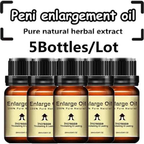 5Pcs Herbal Penis enlargement essential oil 10ml Increase Growth Extension Sex Delay Cream For Men Pene Penis Extender Permanent