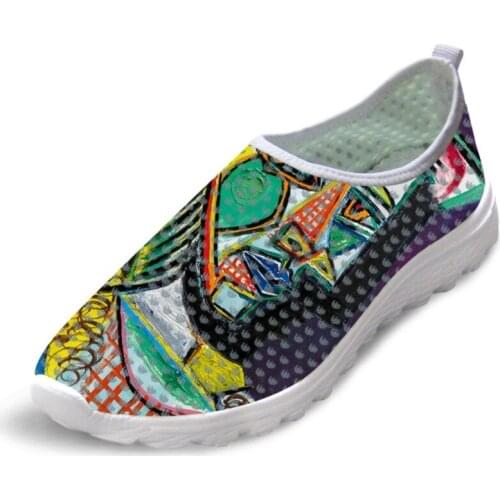 Male Flats Shoes Master piece Painting Art Print Light Weight Men Summer Sneakers Breathable Mesh Shoes Designer Pablo Picasso