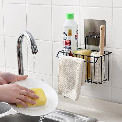 Kitchen Storage Rack Dish Drying Rack Sink Storage Shelf Drain Rack Sponge Basket Bathroom Shampoo Holder Kitchen Organizer