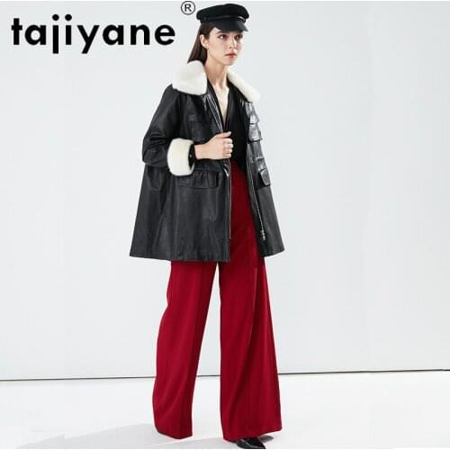 Tajiyane Genuine Sheepskin Jackets Women 90%white Duck Down Jackets Woman Real Mink Fur Collar Coats Clothing Abrigo Mujer TN631