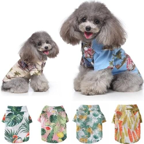 Summer Dog Beach Clothes For Small Dogs Puppy Chiahuahu Pet Clothes Beachwear Cool Spring T-shirt Vest Cat Pets Clothing For Pet