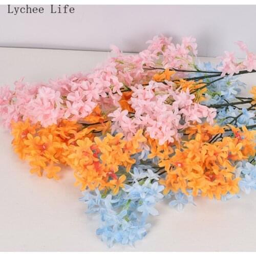 Lychee Life 1Pcs Cherry Blossom Artificial Flowers 97cm Simulation Flower Home Garden Fake Plants Diy Wedding Decoration