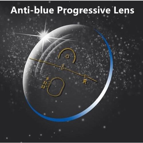 Multi Focus Anti-Blue Progressive Lens Look Far And Near Prescription Myopia Antireflection 2 Pcs For A Pair