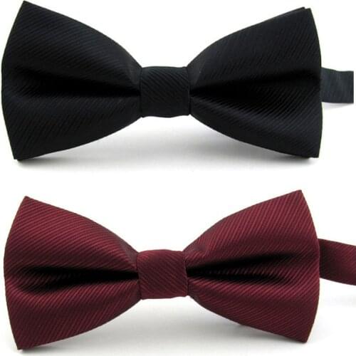 Hot solid bow tie mens butterfly cravat bowtie male solid color marriage bow ties for men Business Wedding Black bowtie