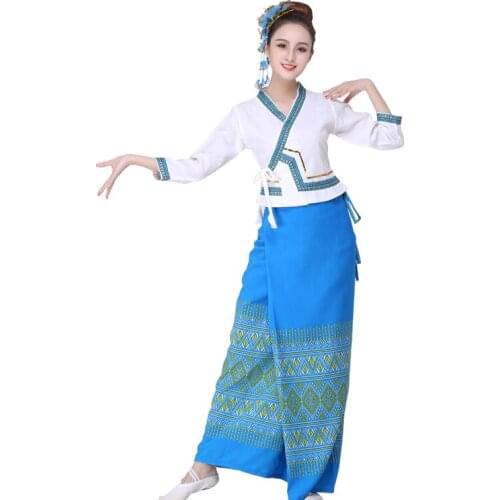 Dai nationality formal casual style womens eight sleeve work clothes water sprinkling Festival tube skirt national dance