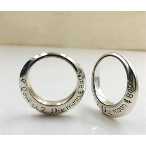 20pcs Jewelry accessories Ancient alloy metal lettering I love you to the moon and back charm pendant for bracelet DIY